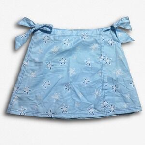 Bahama Mama Blue Floral Swim Skirt Mini Wrap Cover Up Side Tie Size Medium NWT